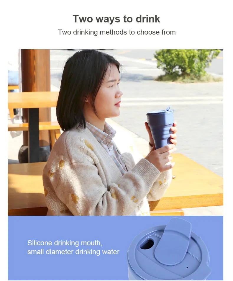 Silicone Collapsible Coffee Cup with Lid