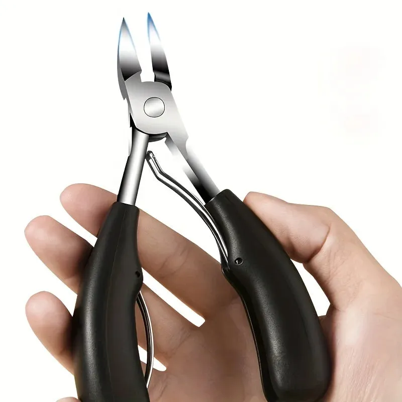 Stainless Steel Professional Grade Concave Nail Clippers for Thick Nails and Ingrown Toenails Sharp Curved Blade for Easy Trimming File Tool