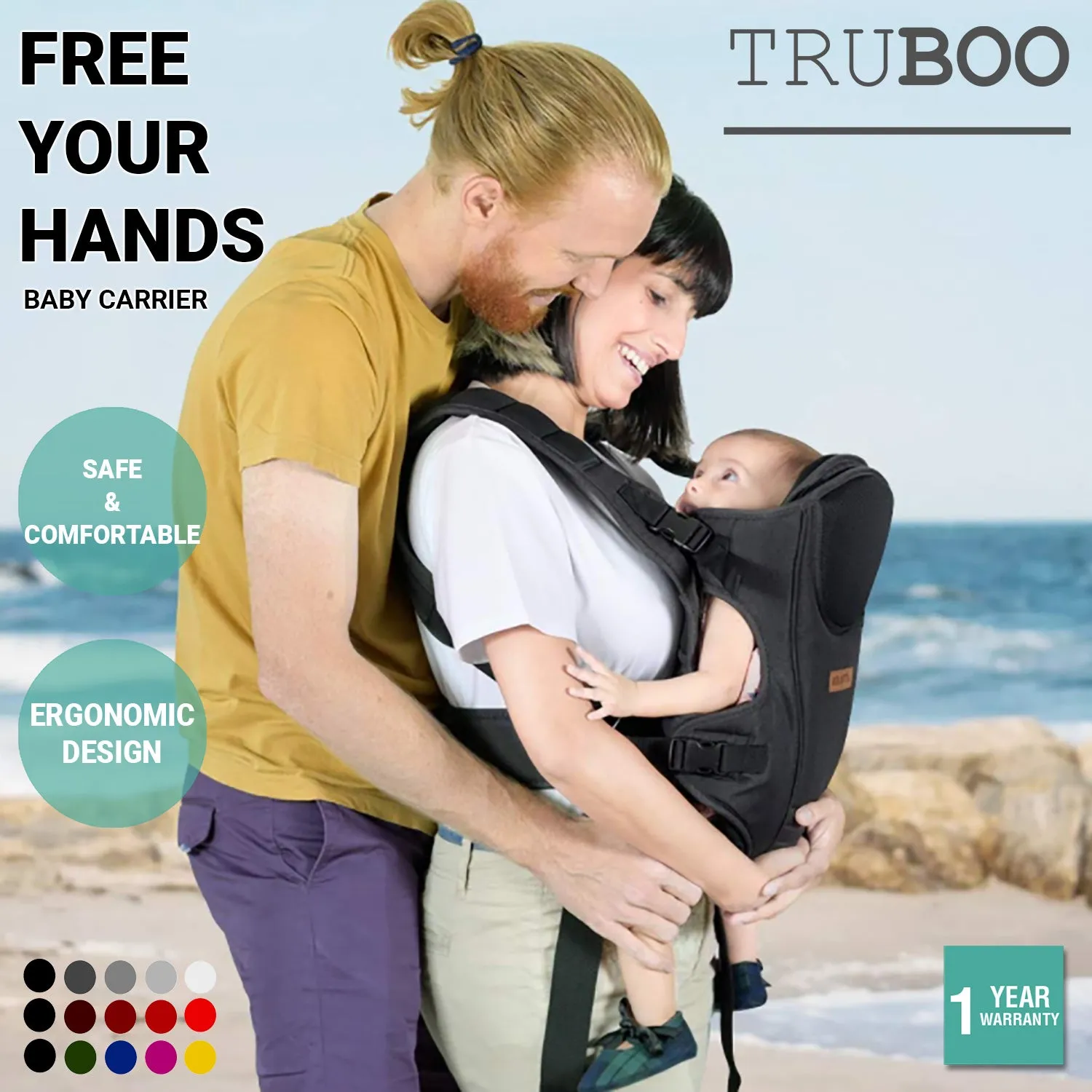 Truboo Baby Carrier Infant Portable Seat Adjustable Newborn Holder Backpack