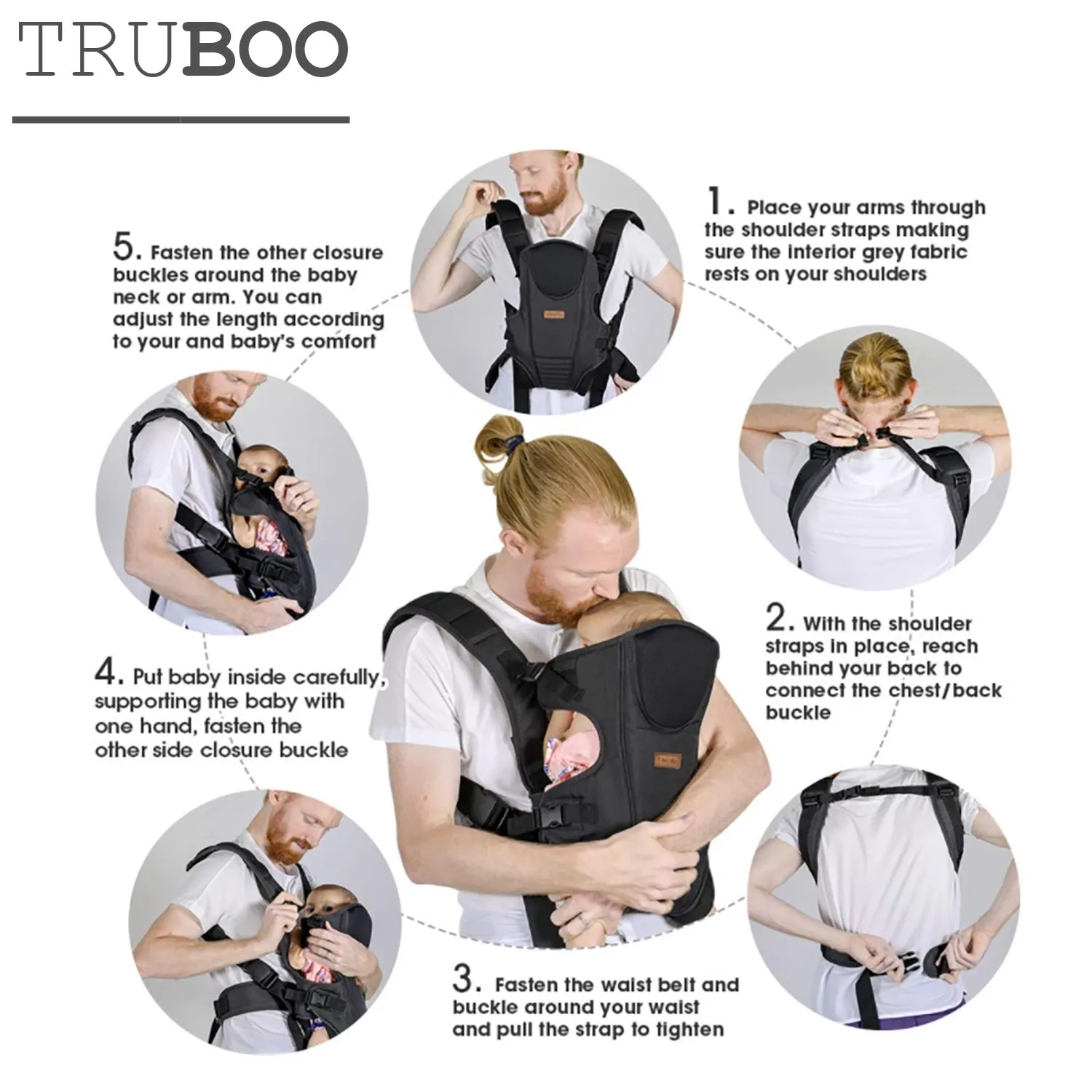 Truboo Baby Carrier Infant Portable Seat Adjustable Newborn Holder Backpack