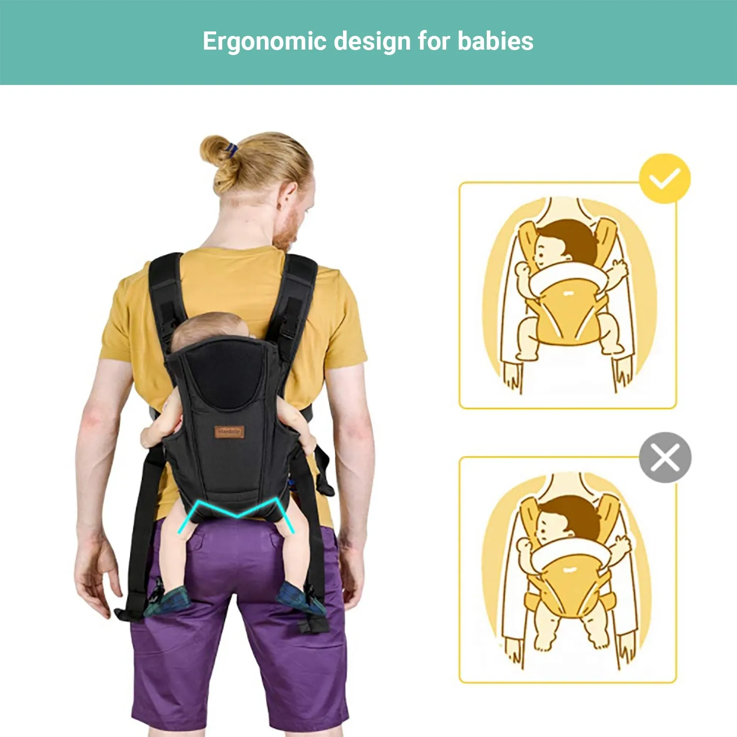 Truboo Baby Carrier Infant Portable Seat Adjustable Newborn Holder Backpack