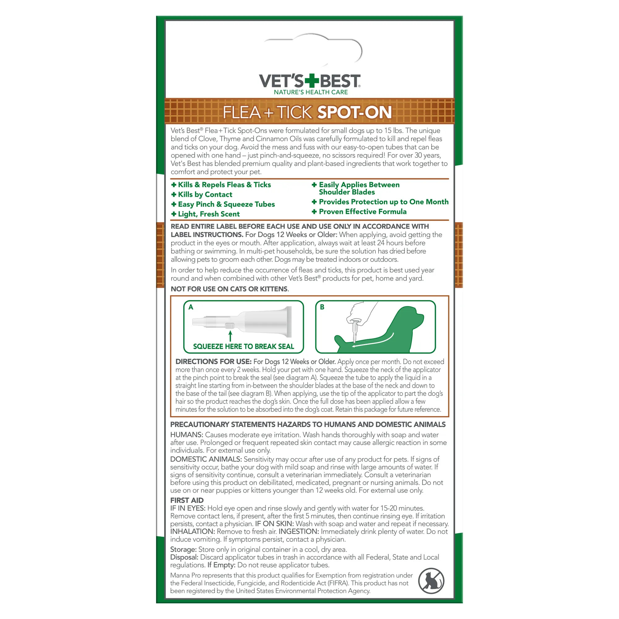 Vet's Best Flea and Tick Spot-On Small 4ct.