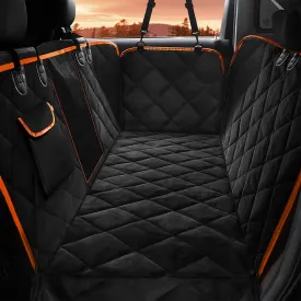 Waterproof Dog Car Seat Cover for Back Seat,Collapsible Scratchproof Dog Car Seats Covers,Nonslip Dogs Seat Cover with Mesh Window,Storage Pocket,Side Flaps,Universal Size Fit for Car/Truck/SUV