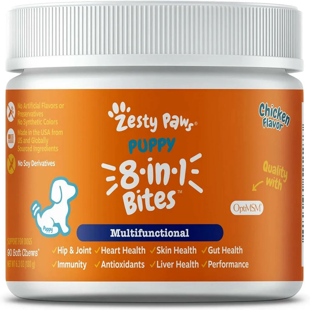 Zesty Paws Puppy 8-in-1 Multivitamin Chicken Flavored Bites for Puppies (90 ct)