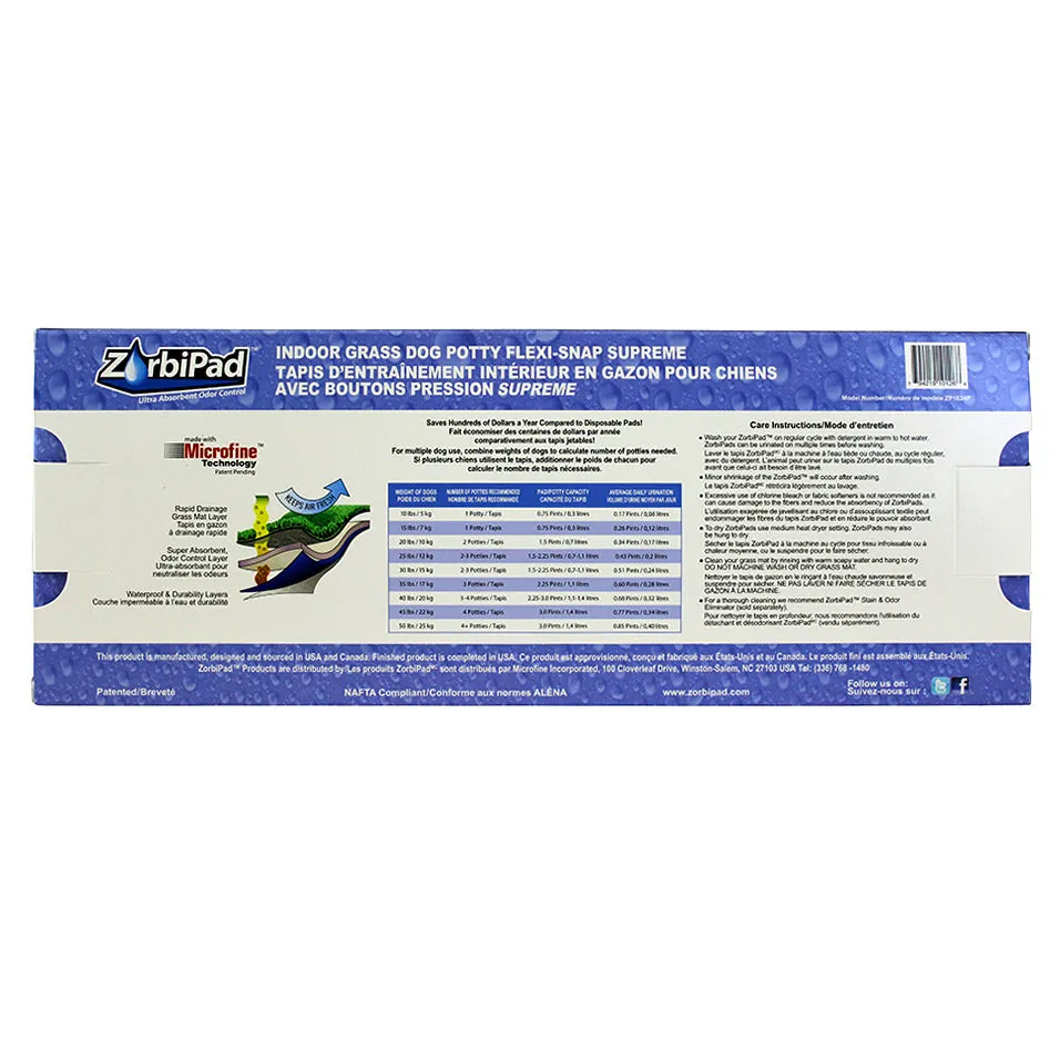 ZorbiPad Indoor Dog Potty, 16" x 24" (Pad & Grass Only)